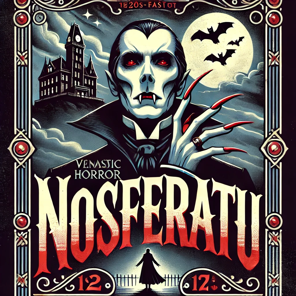 dall·e 2024-12-29 08.46.51 - a vintage 1920s-style movie poster for nosferatu. the design features a dramatic depiction of a gothic vampire with sharp cheekbones and stylish long .webp