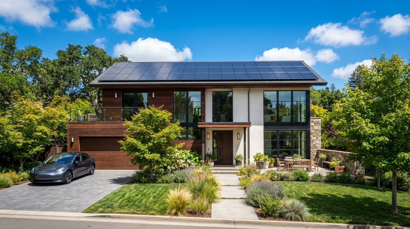 Solar panels on home
