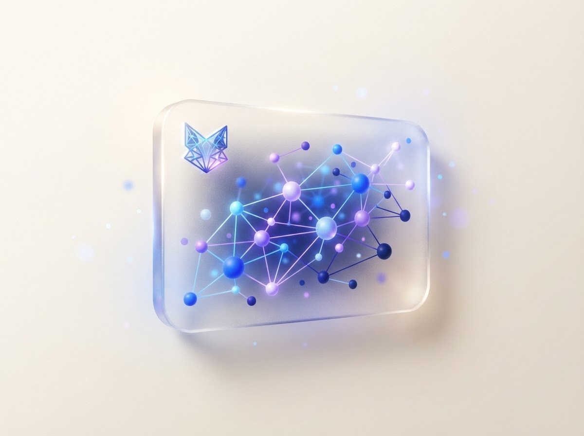 Illustration of a multi-chain digital wallet interface with softly glowing network tokens