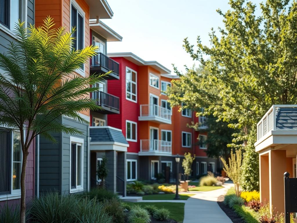 A close up shot of a renovated multifamily property, showcasing