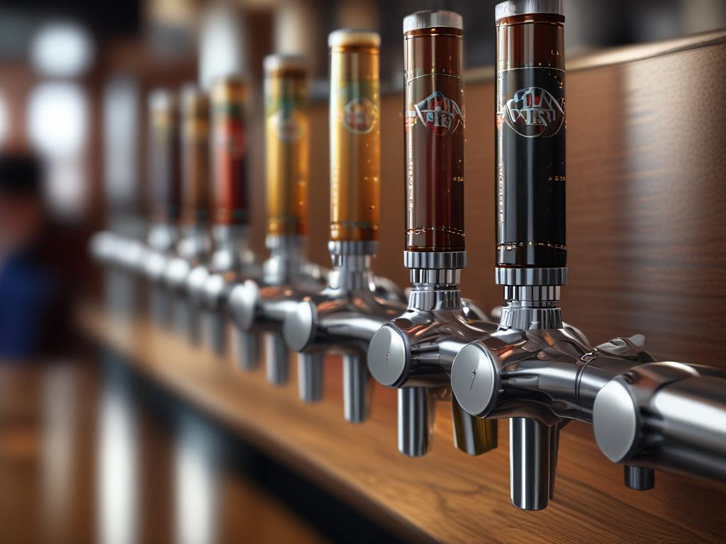 high resolution image of a draft beer system with multiple