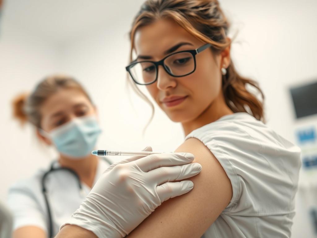 A close up shot of a patient undergoing skin prick
