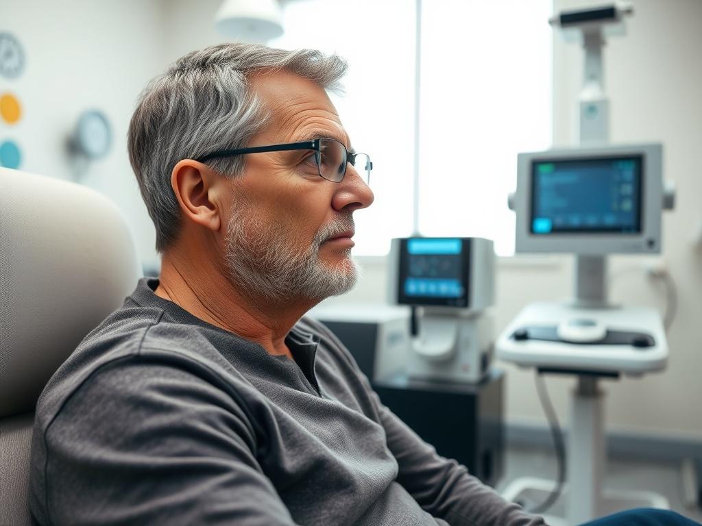 A close up shot of a patient undergoing a Pulmonary