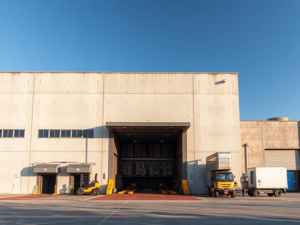 A realistic high resolution image of a modern industrial facility