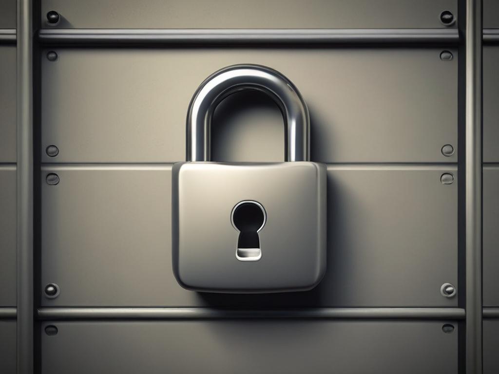 A close-up shot of a secure lock on a digital background symbolizing data protection. The lock should be the central focus, with a blurred background that suggests a digital environment, such as abstract binary code or network connections. The lighting should be soft but highlight the lock's metallic texture, creating a sense of security and trust. The colors should primarily feature shades of green to align with the rgb(50, 170, 39) theme.