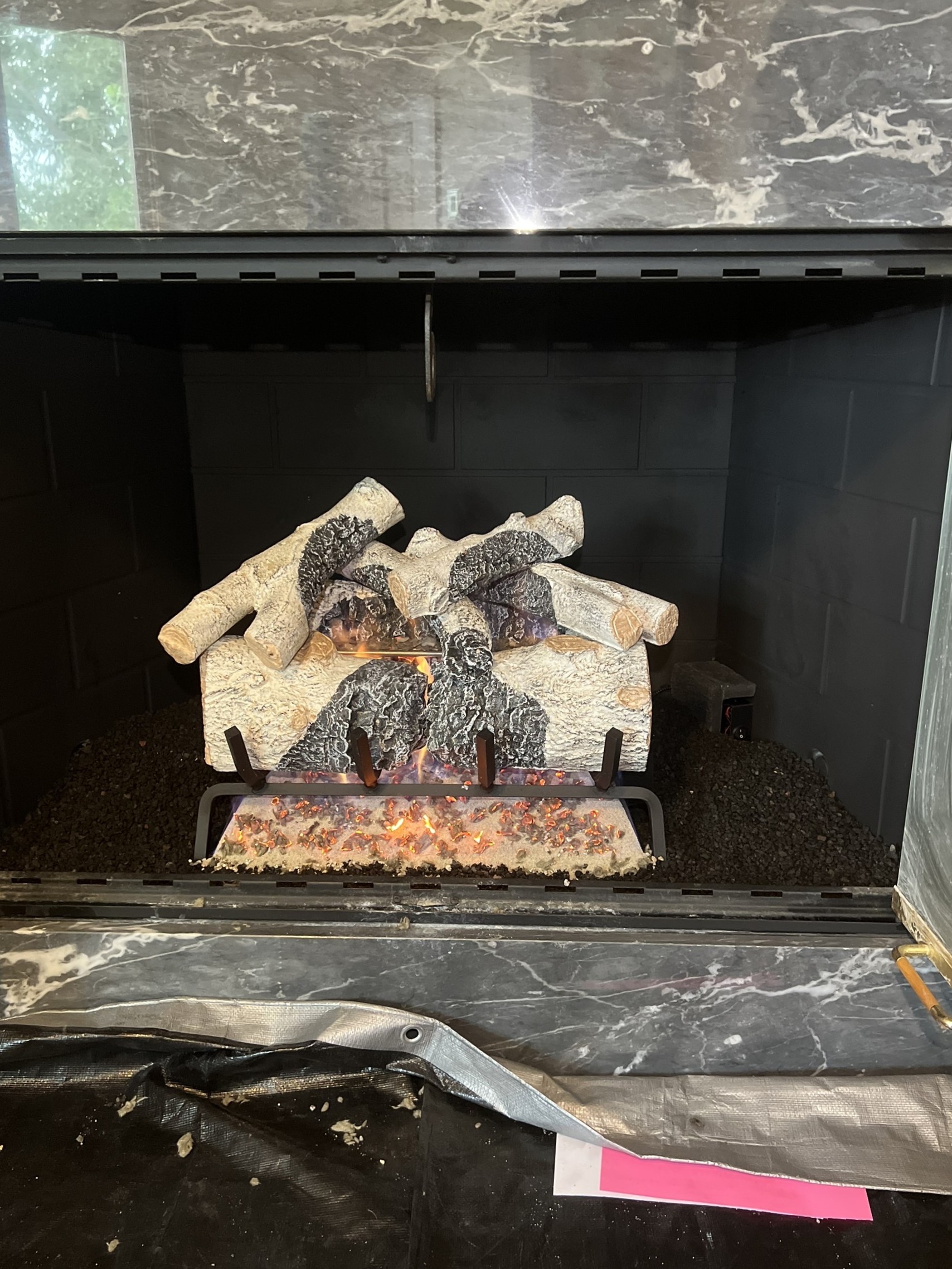 Professional gas log installation