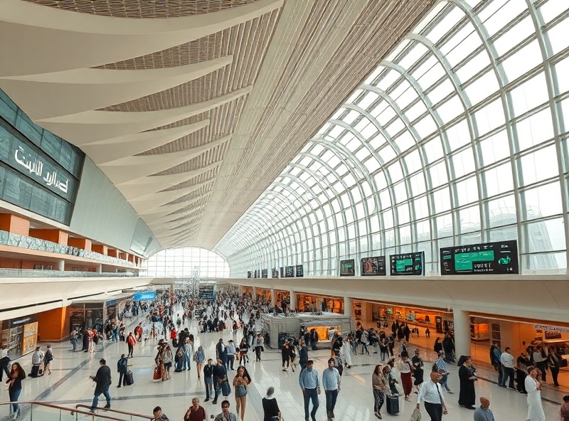 Q-DAC deployment in Dubai airport terminal with crowds