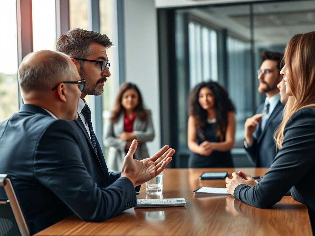 A hyper realistic close up shot of a business consultant