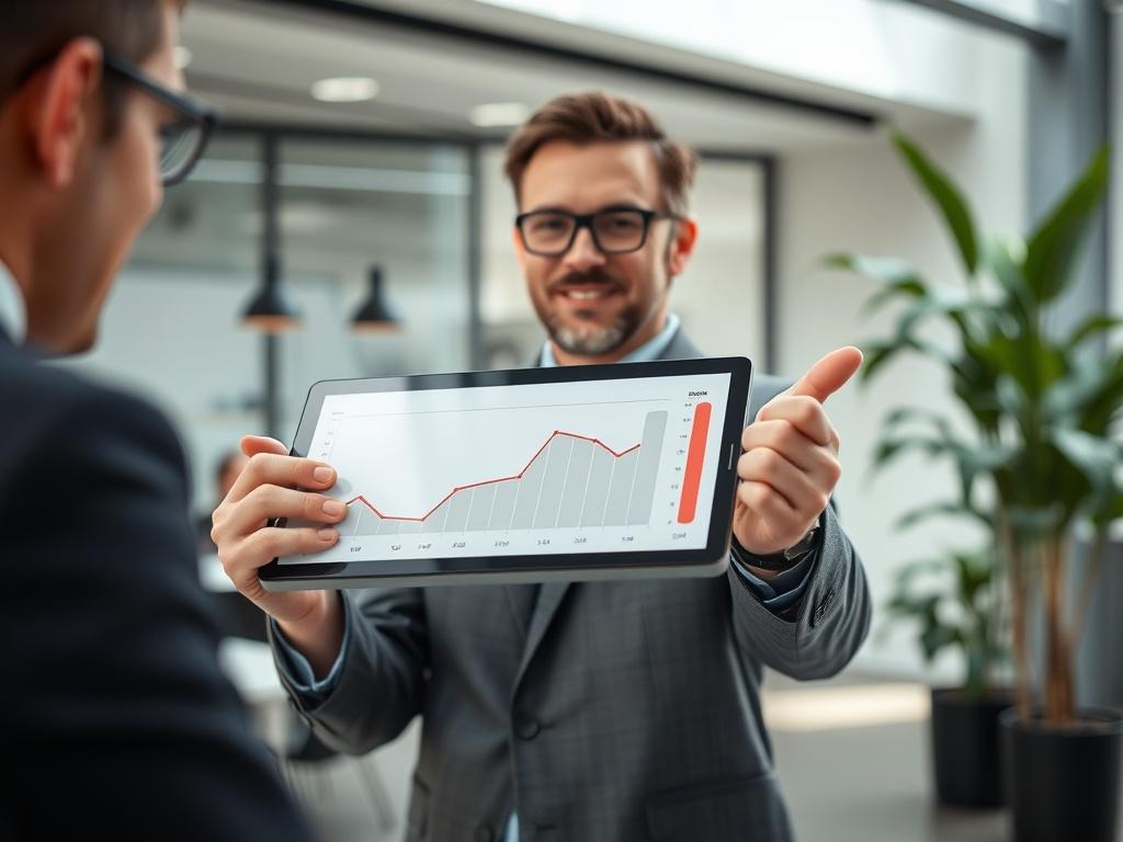 A focused close up shot of a confident business consultant
