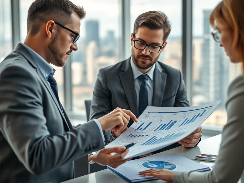 A close up shot of a business consultant working with