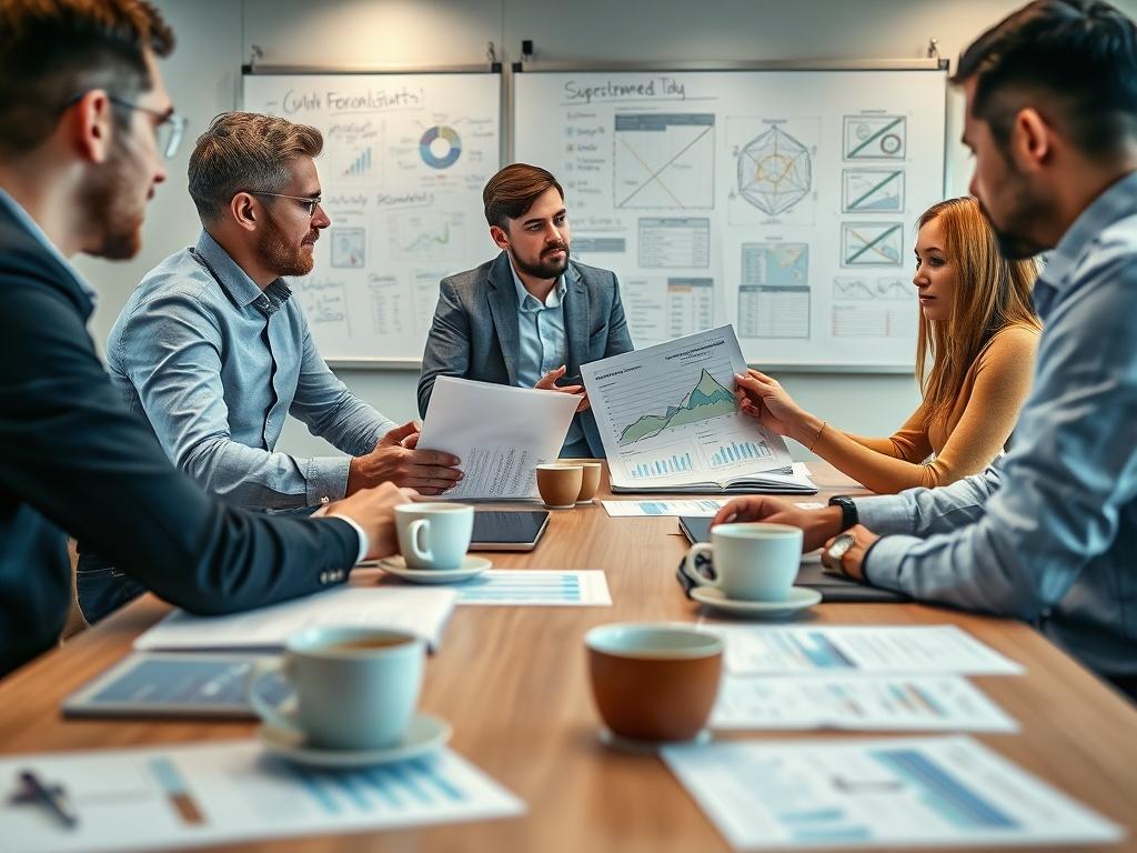 A close up shot of a consultant reviewing operational data