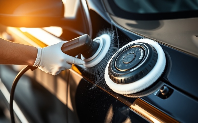 Professional detailer polishing car