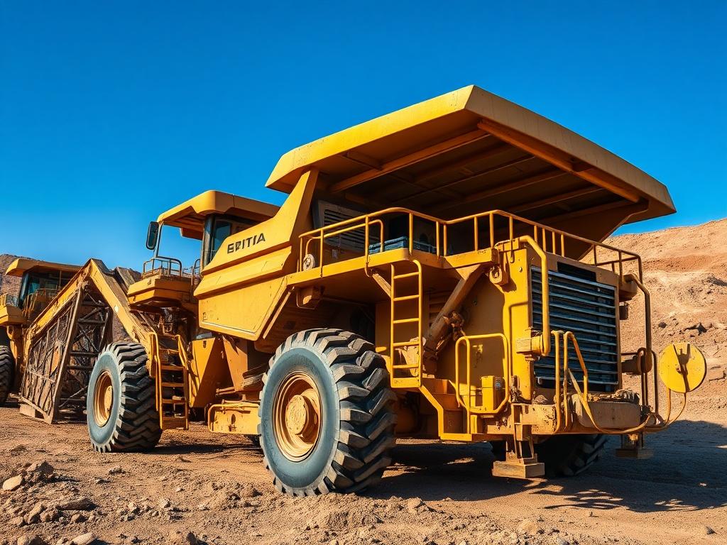 A hyper realistic close up of a mining site in