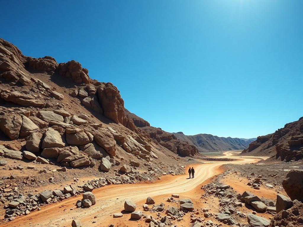 A close up shot of an African landscape showcasing mining