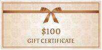 A gift certificate for one-hundred dollars.
