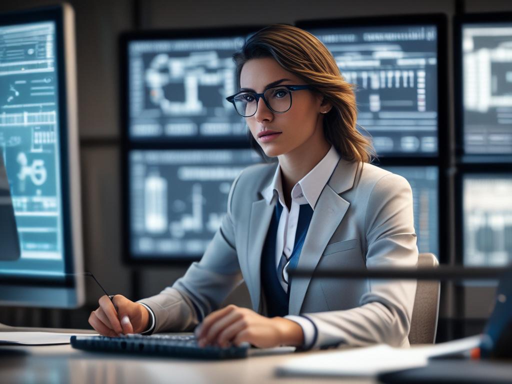 A close up shot of a cybersecurity expert, a professional