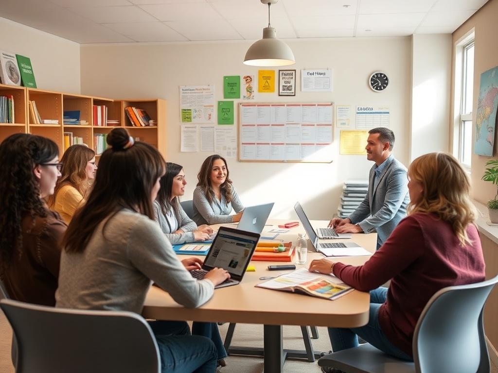A high resolution image depicting a professional development workshop for