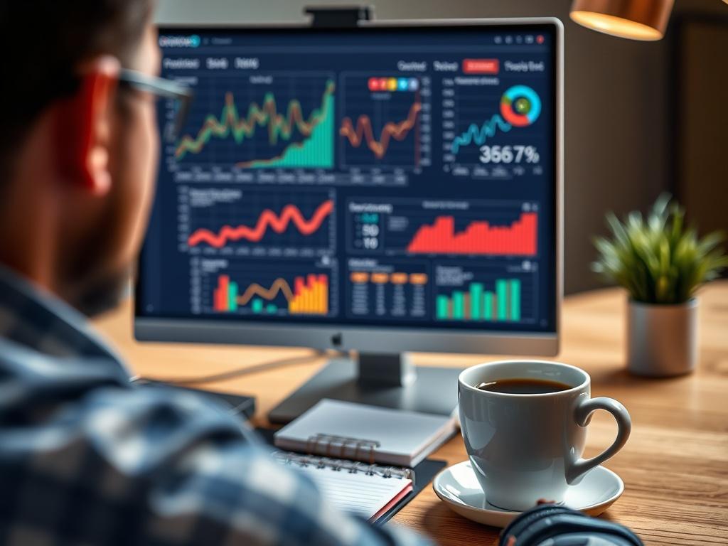 A close up shot of a team member analyzing data