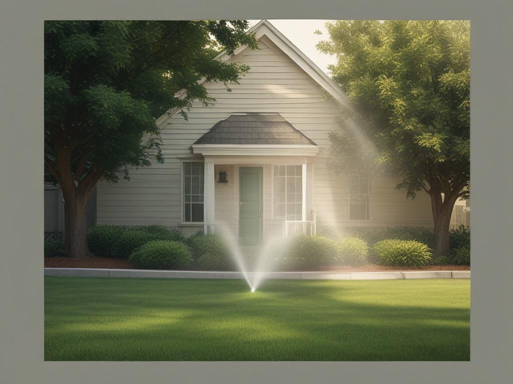 irrigation installation, lawn care, water system, green lawn, sprinklers