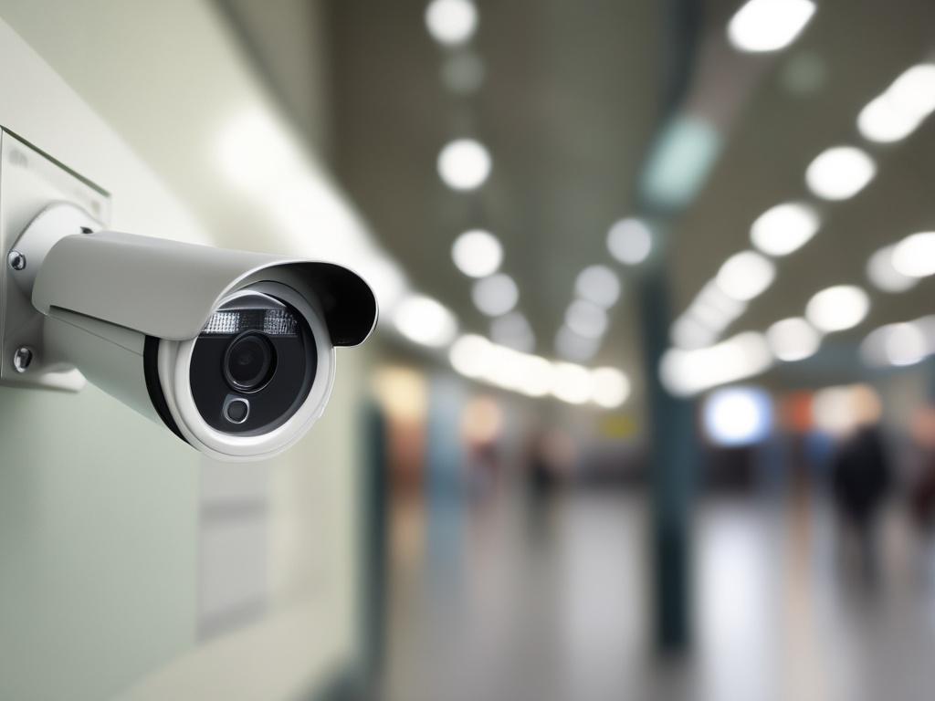 A high resolution close up image of a CCTV camera