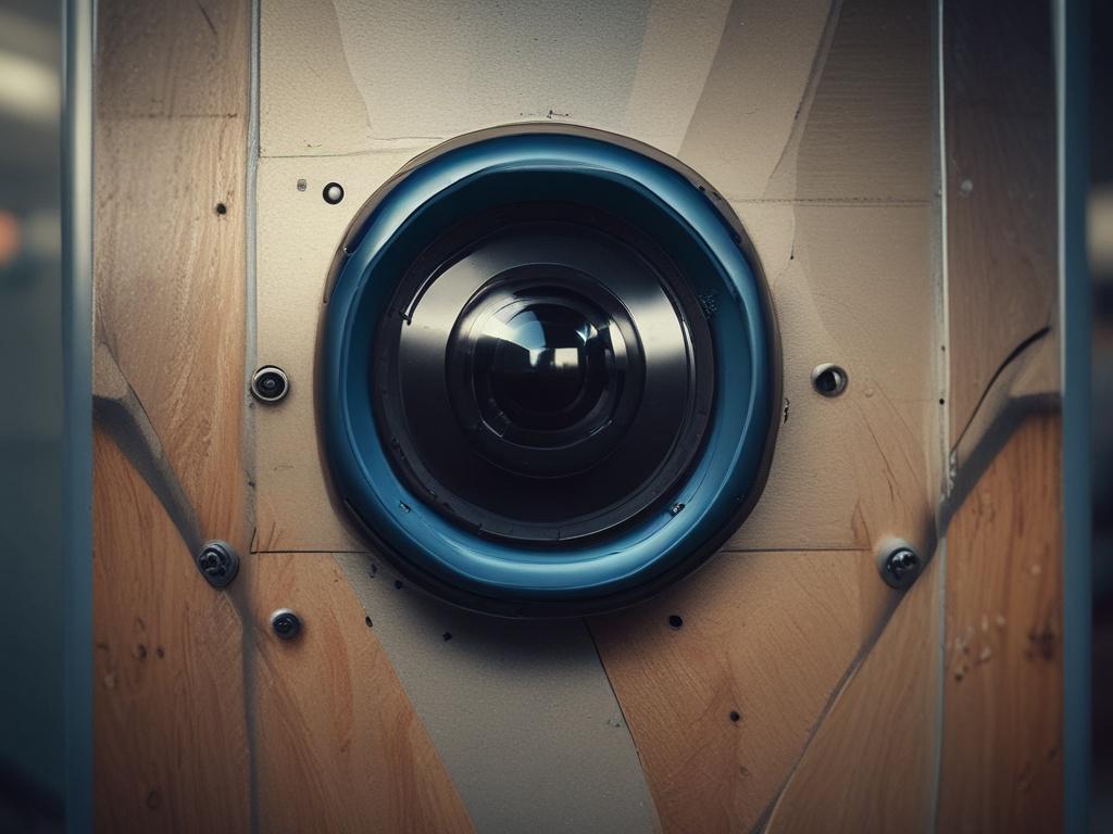 CCTV installation at Weland Climbing Space, close up of camera