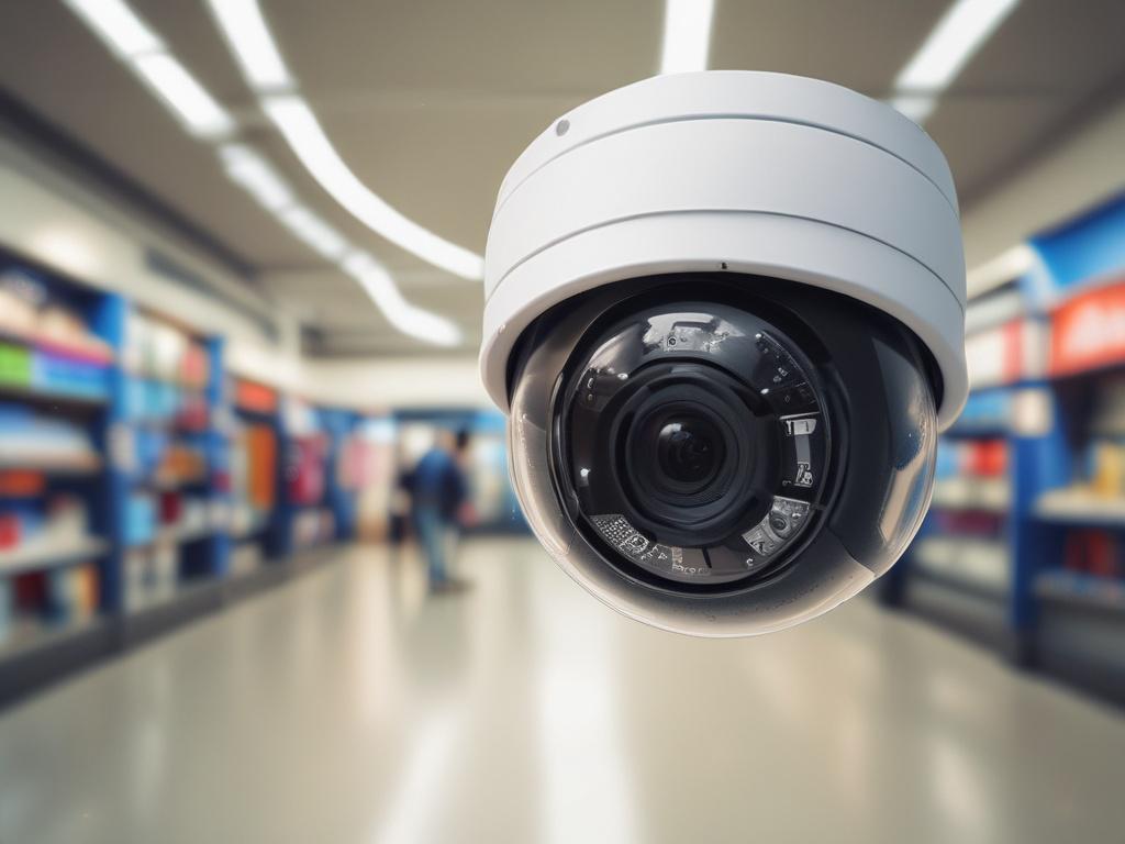 CCTV installation at retail shop in Ajah, close up of