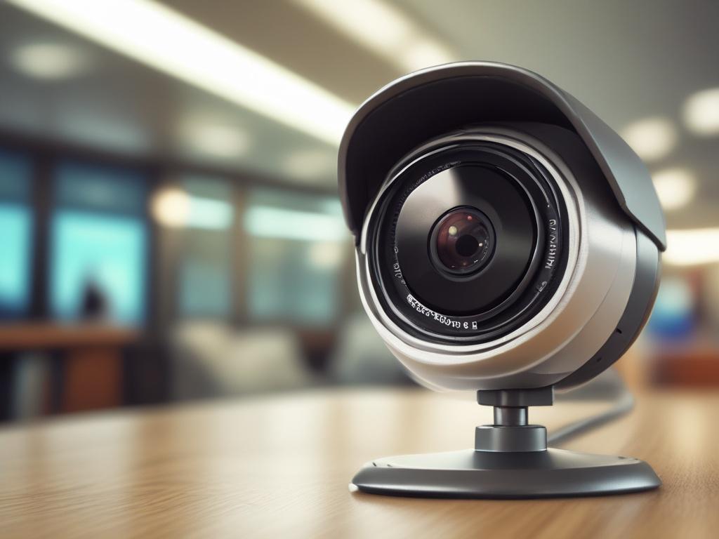 single high definition CCTV camera positioned in a commercial setting,