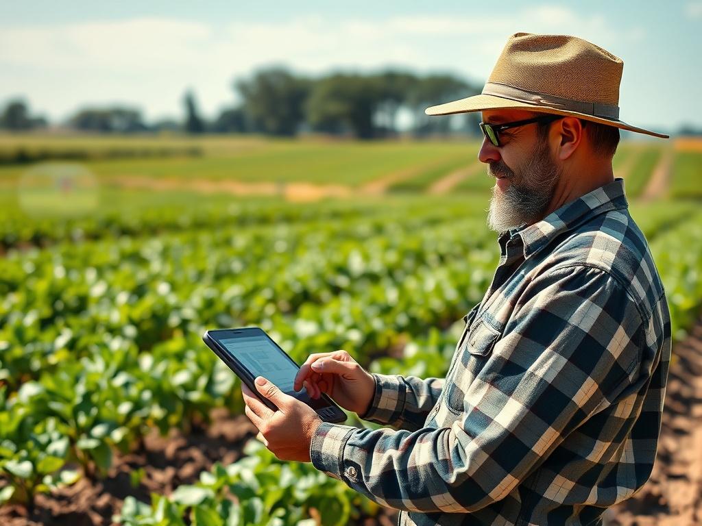 A realistic high resolution of a modern farm with smart