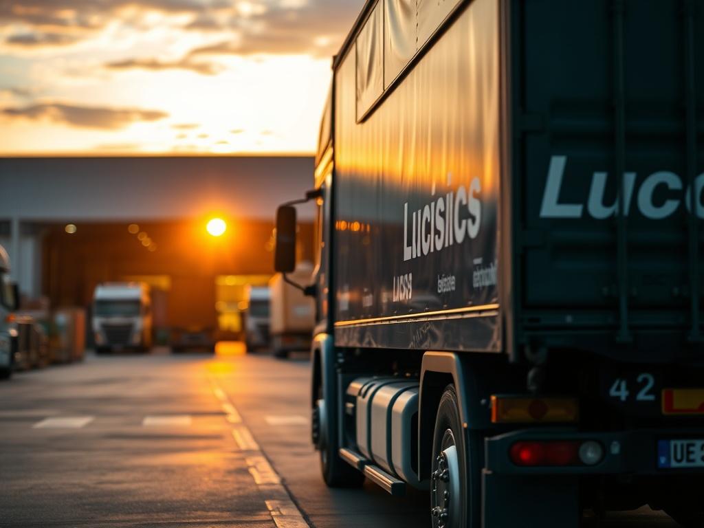 A close up of a logistics truck loaded with cargo,