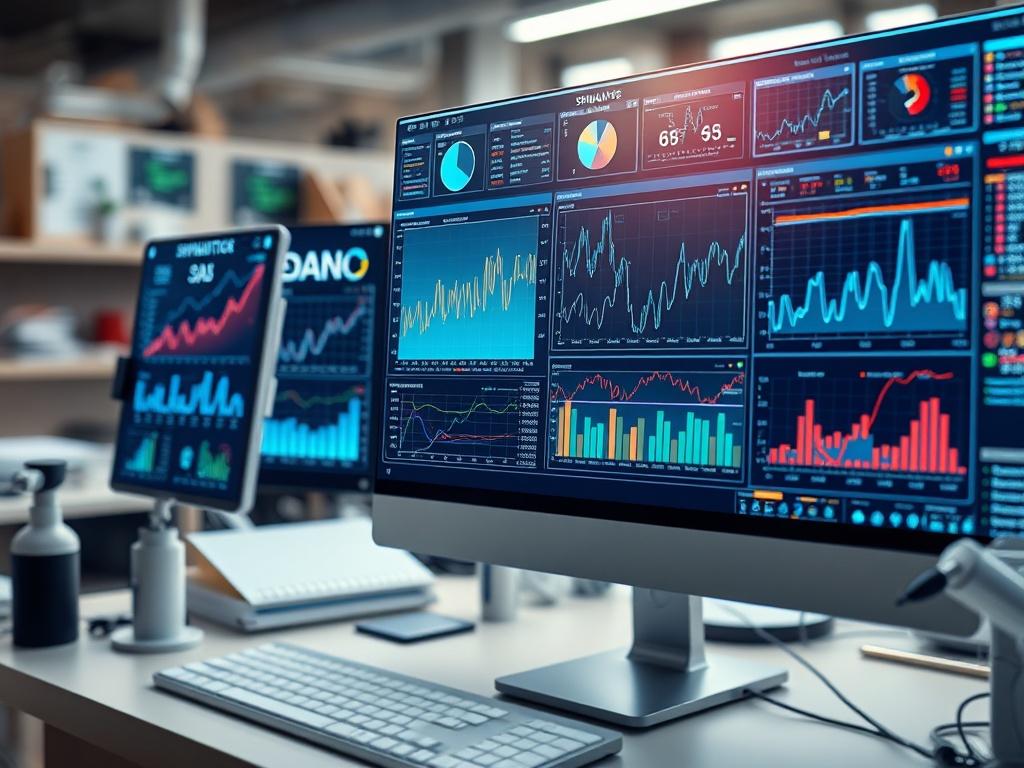 A hyper realistic close up of a sophisticated simulation interface