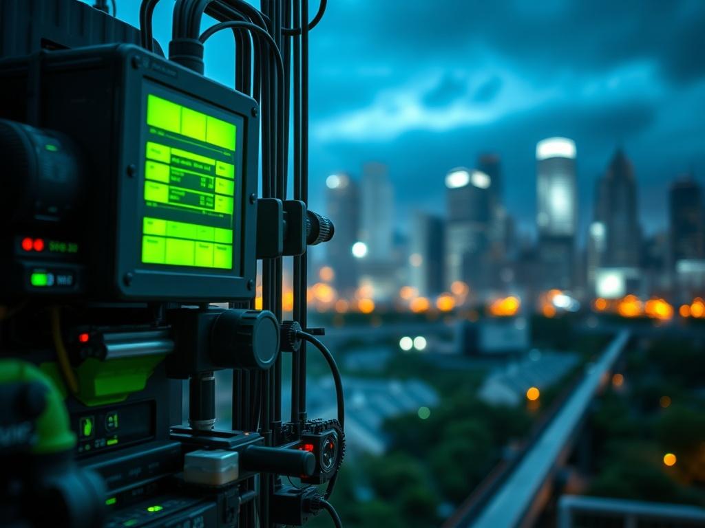 A hyper realistic close up shot of a modern energy