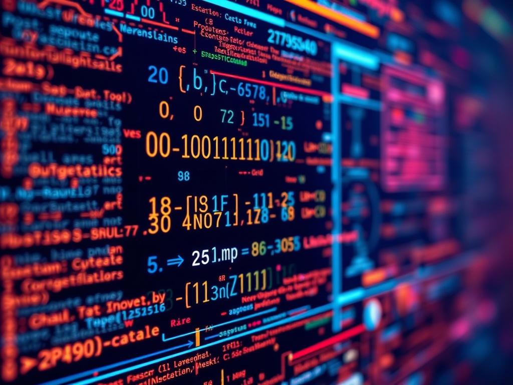 A close up view of a digital interface displaying complex