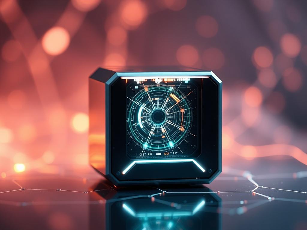 A close-up shot of a futuristic energy device showcasing quantum technology, with a soft focus on a clean energy background. The device should be sleek and modern, emphasizing its advanced features and design. The colors should resonate with the primary color rgb(193, 153, 87), creating a harmonious visual appeal.