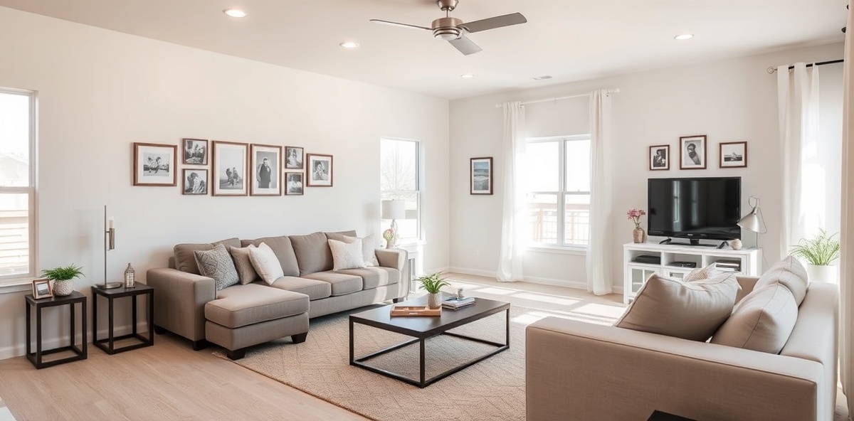 Clean, bright living room in a Lawton home
