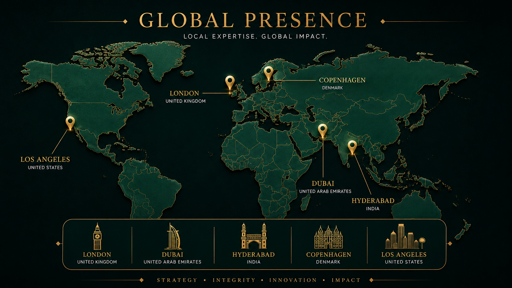 Global Presence Map with Office Locations