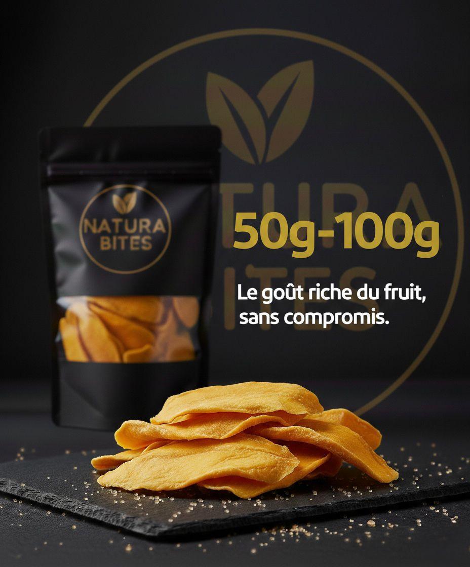 Premium dried mango slices professional presentation