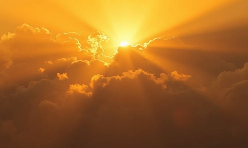 Rays of golden light representing spiritual transformation