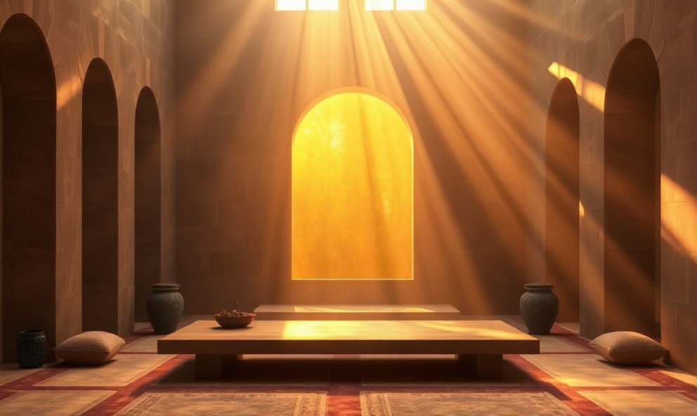 Beacon of light in peaceful sanctuary space