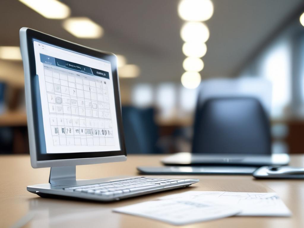 A close up shot of a scheduler at work, expertly