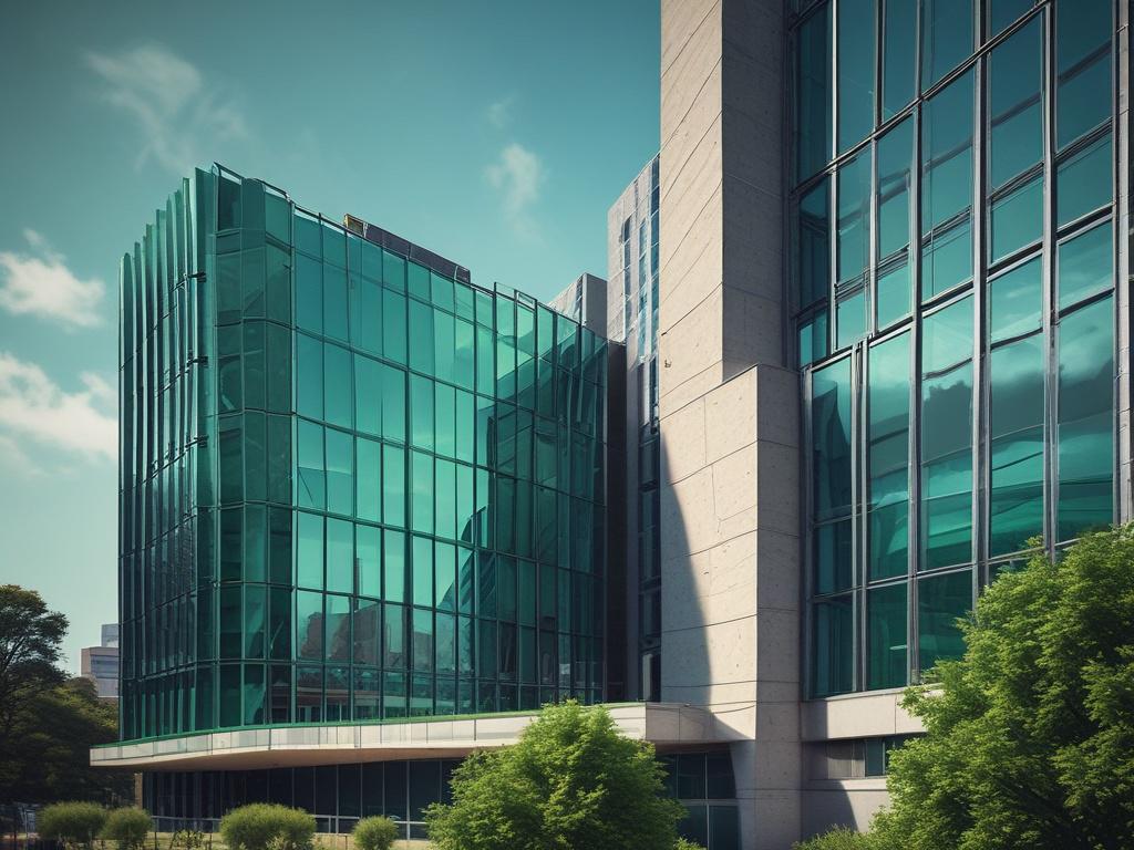 close up shot of a modern building, hyper realistic, 45mm