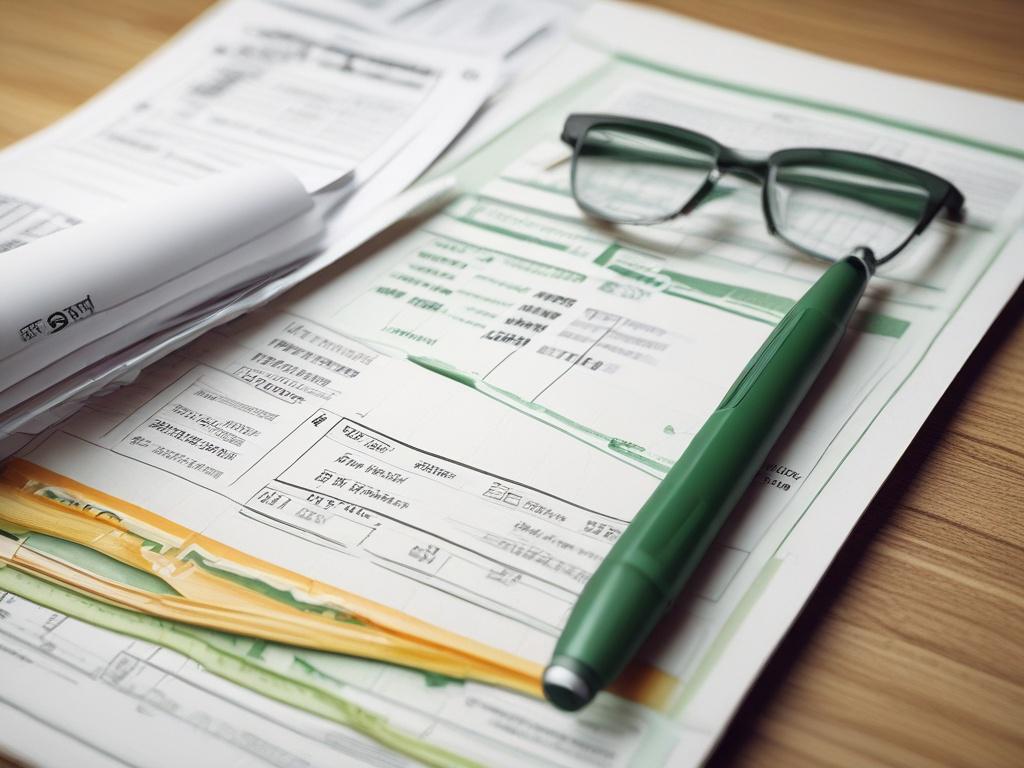 close up shot of financial documents and graphs, hyper realistic,