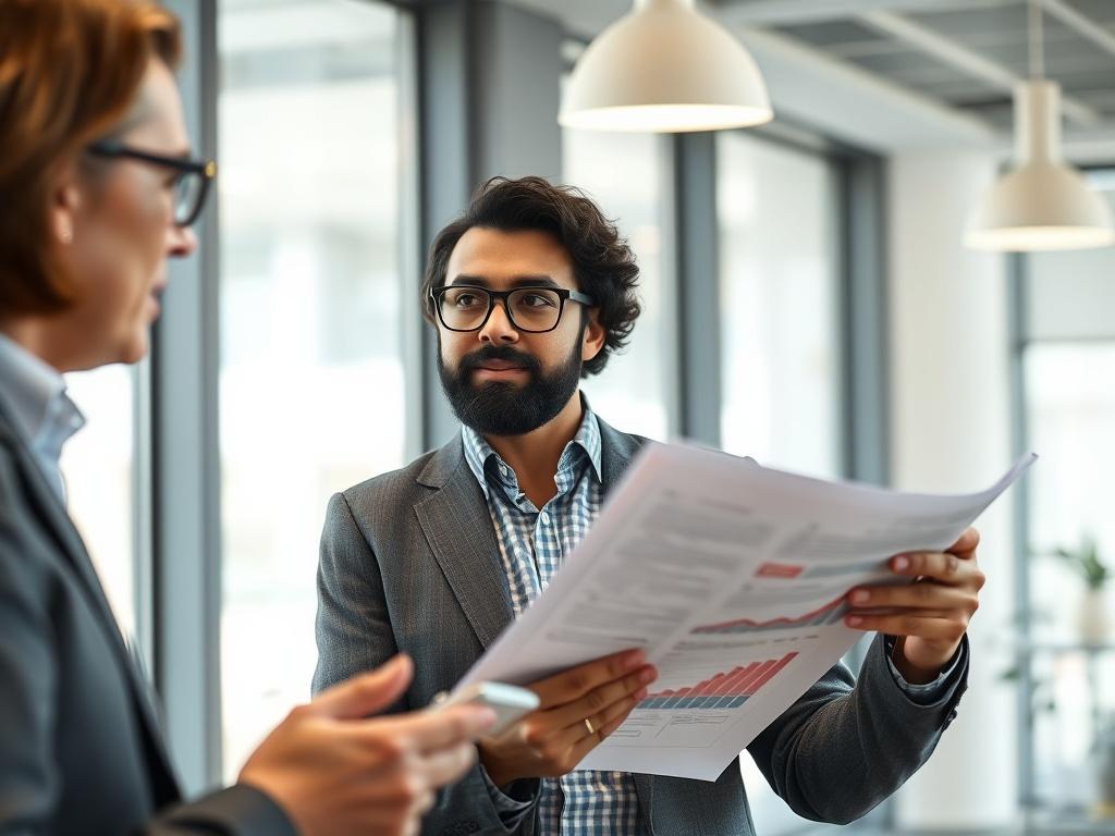 A close up shot of a business owner discussing growth