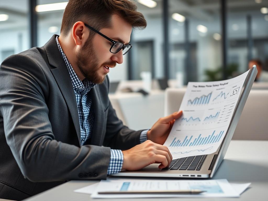 A high resolution image of a person reviewing a detailed