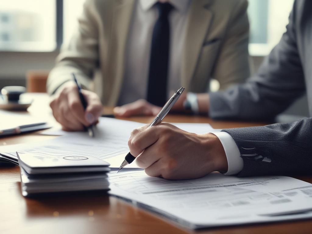 close up shot of a financial consultant analyzing project plans,