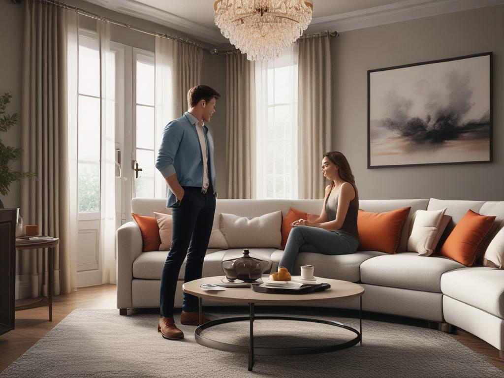 A charming escort and a client sharing a cozy moment