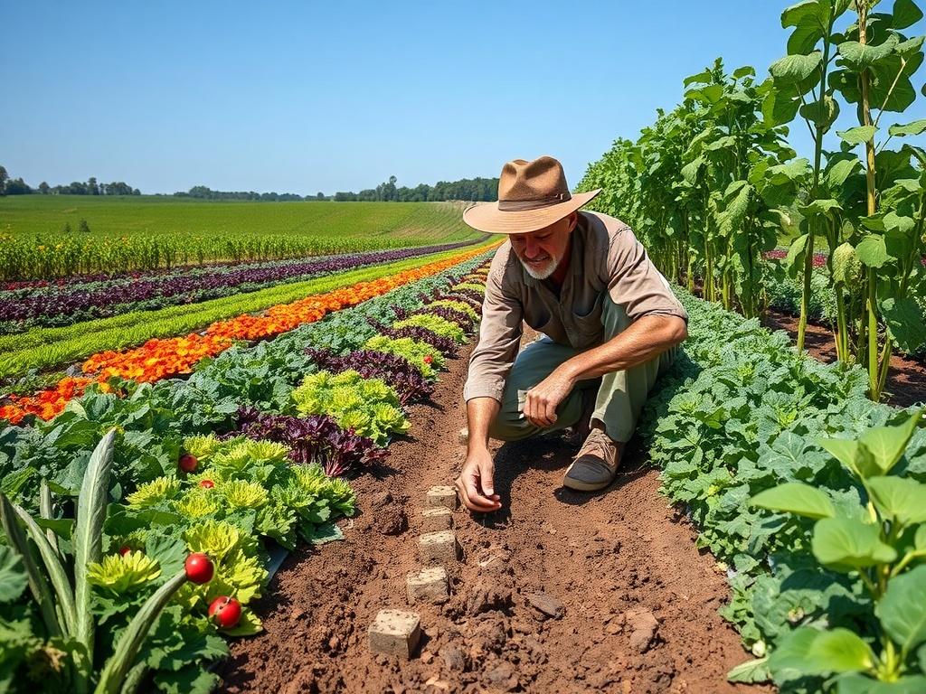 A realistic high resolution of a thriving sustainable farm, showcasing