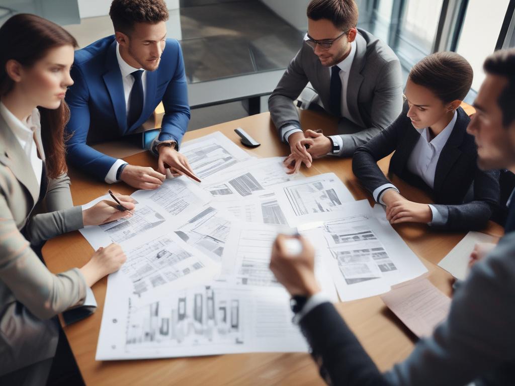 A close up shot of a sales team in a