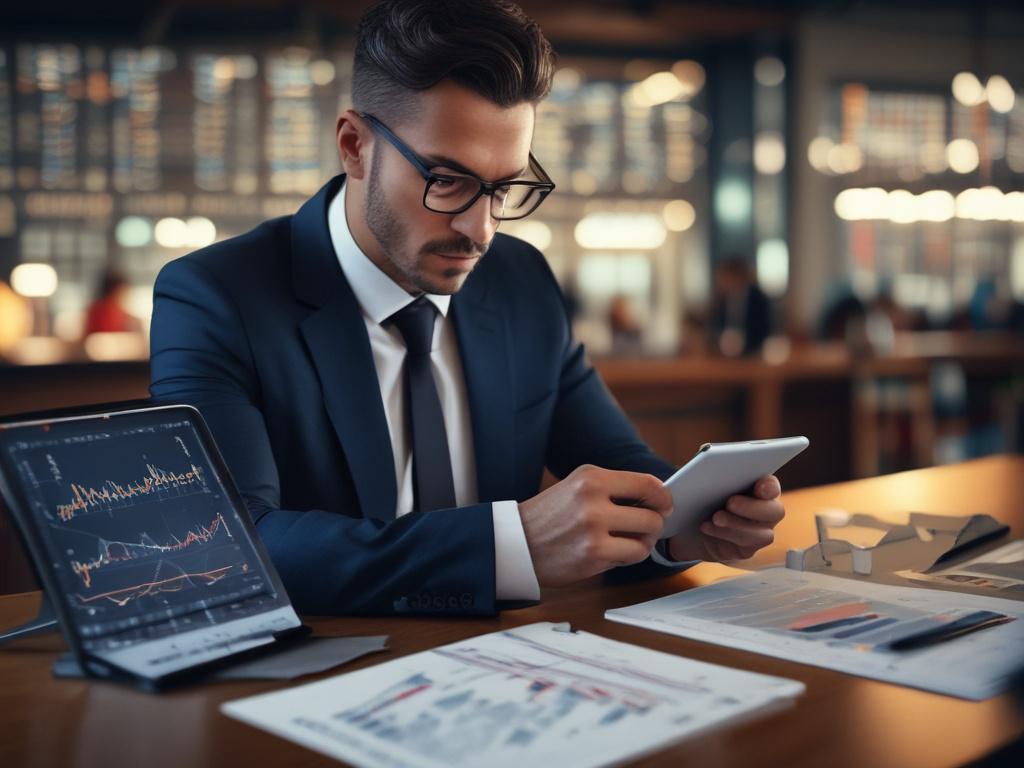 A close up shot of a business consultant analyzing data