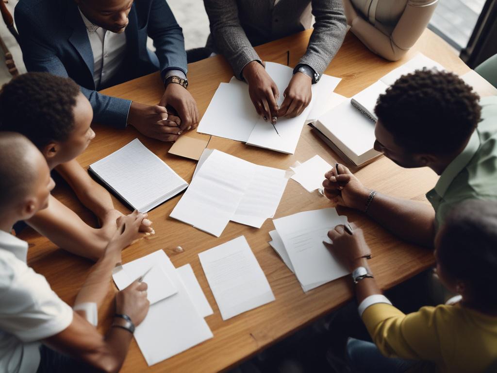 A close up shot of a diverse group of church