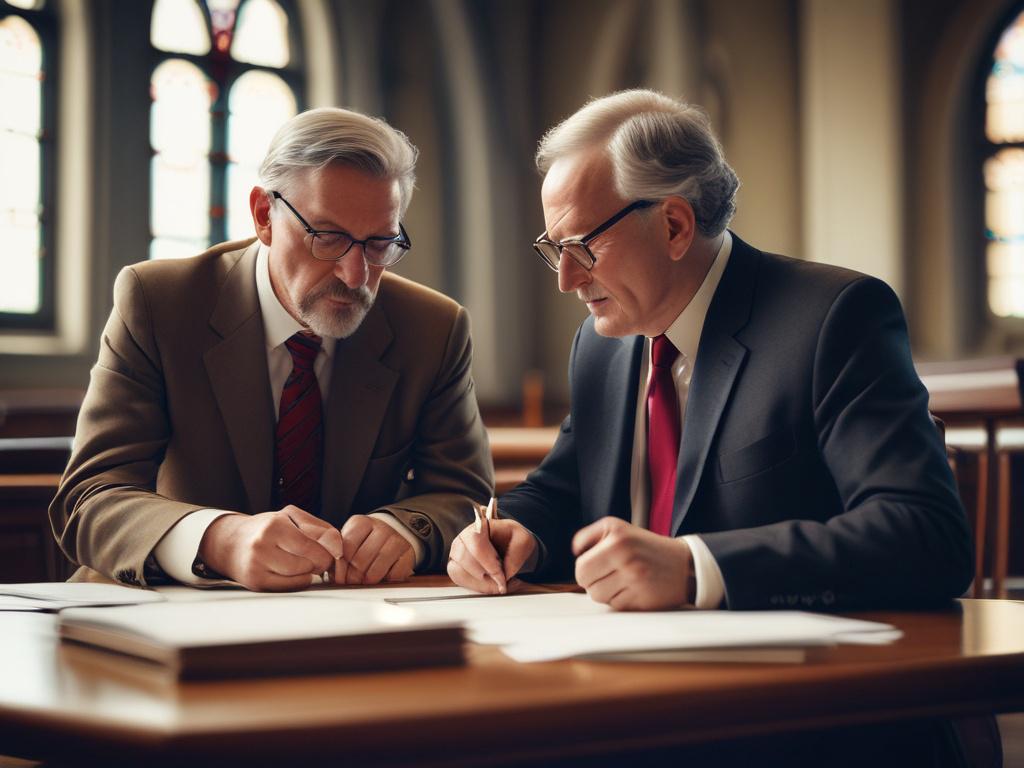 A close up shot of a consultant reviewing documents with